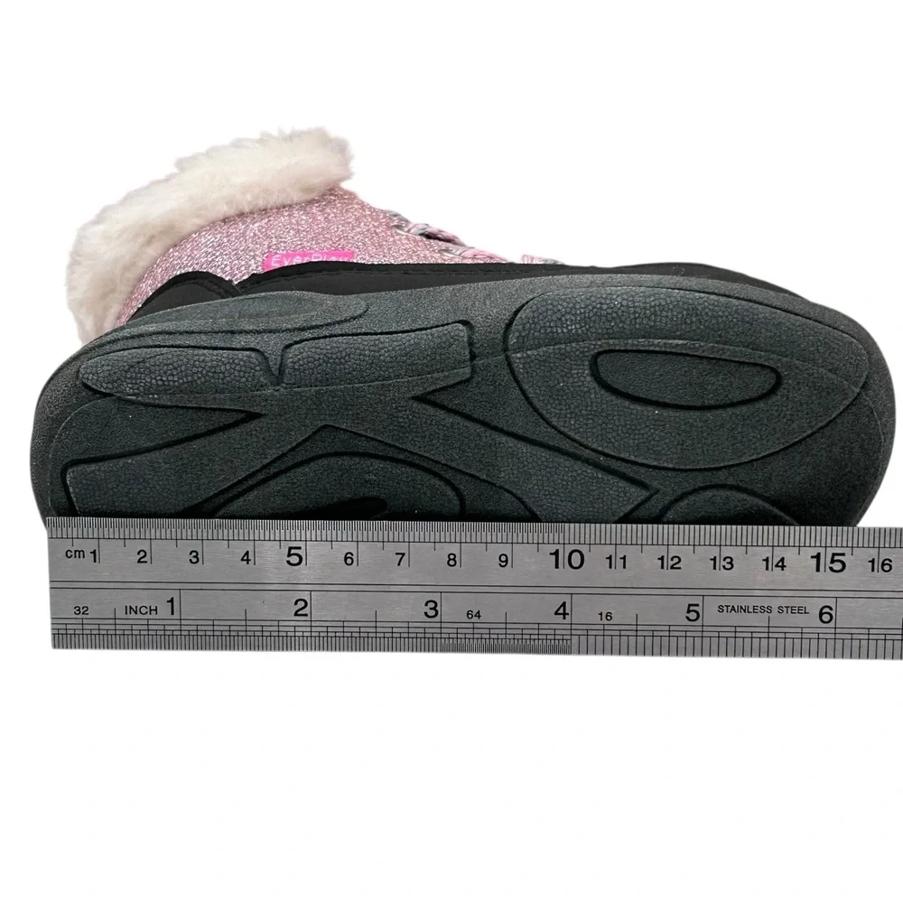 OshKosh BGosh Toddler Girls Ankle‎ Winter Boots Size 8 Pink Black Faux Fur Trim